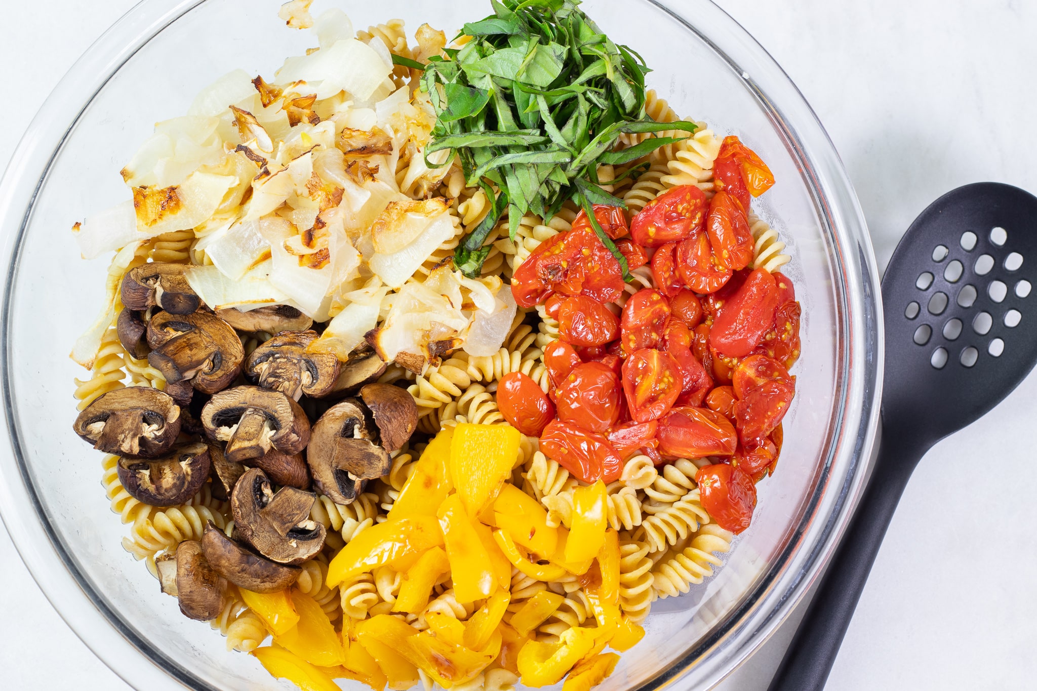IMG_4808 Roasted Vegetables and Pasta in a Mixing Bowl