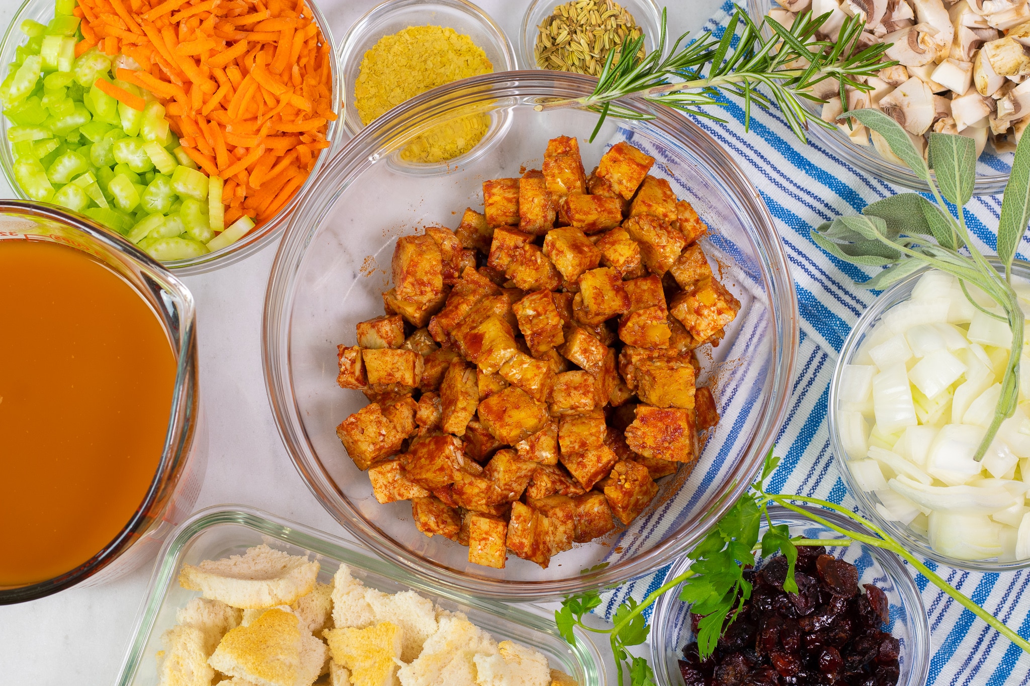 Gluten-Free Holiday Stuffing with Tempeh Sausage and Veggies
