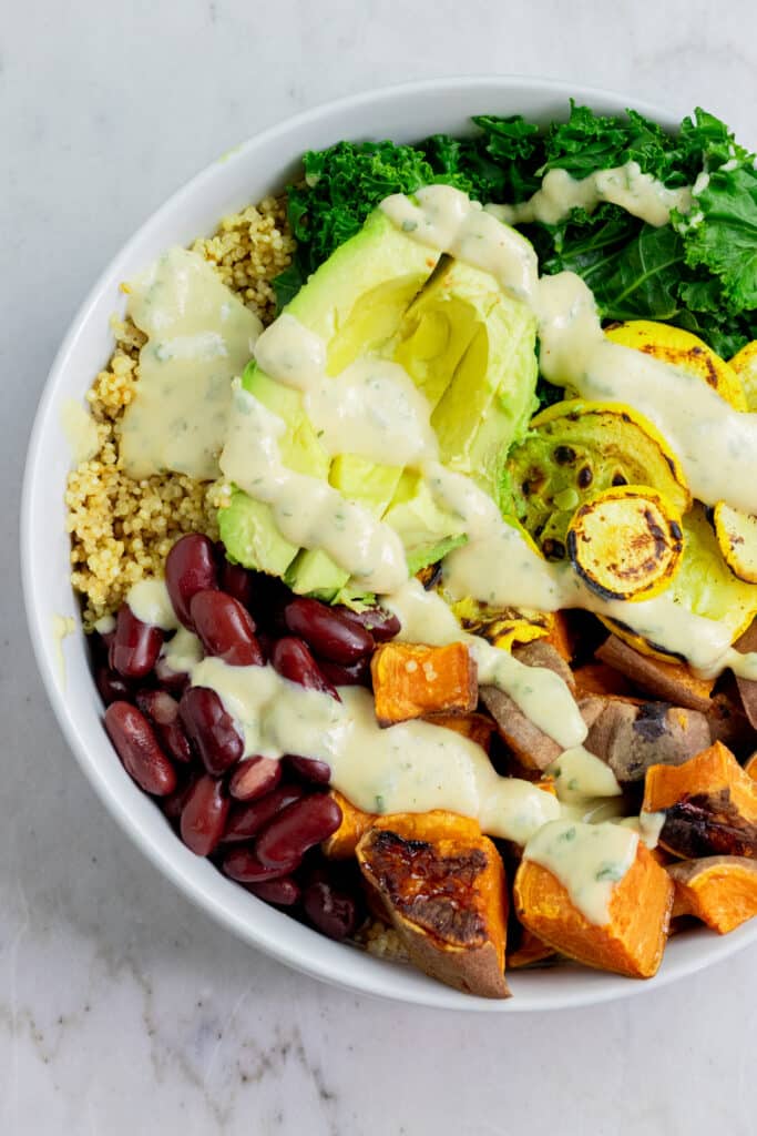 Quinoa Glow Bowls with Tahini Lemon Dressing