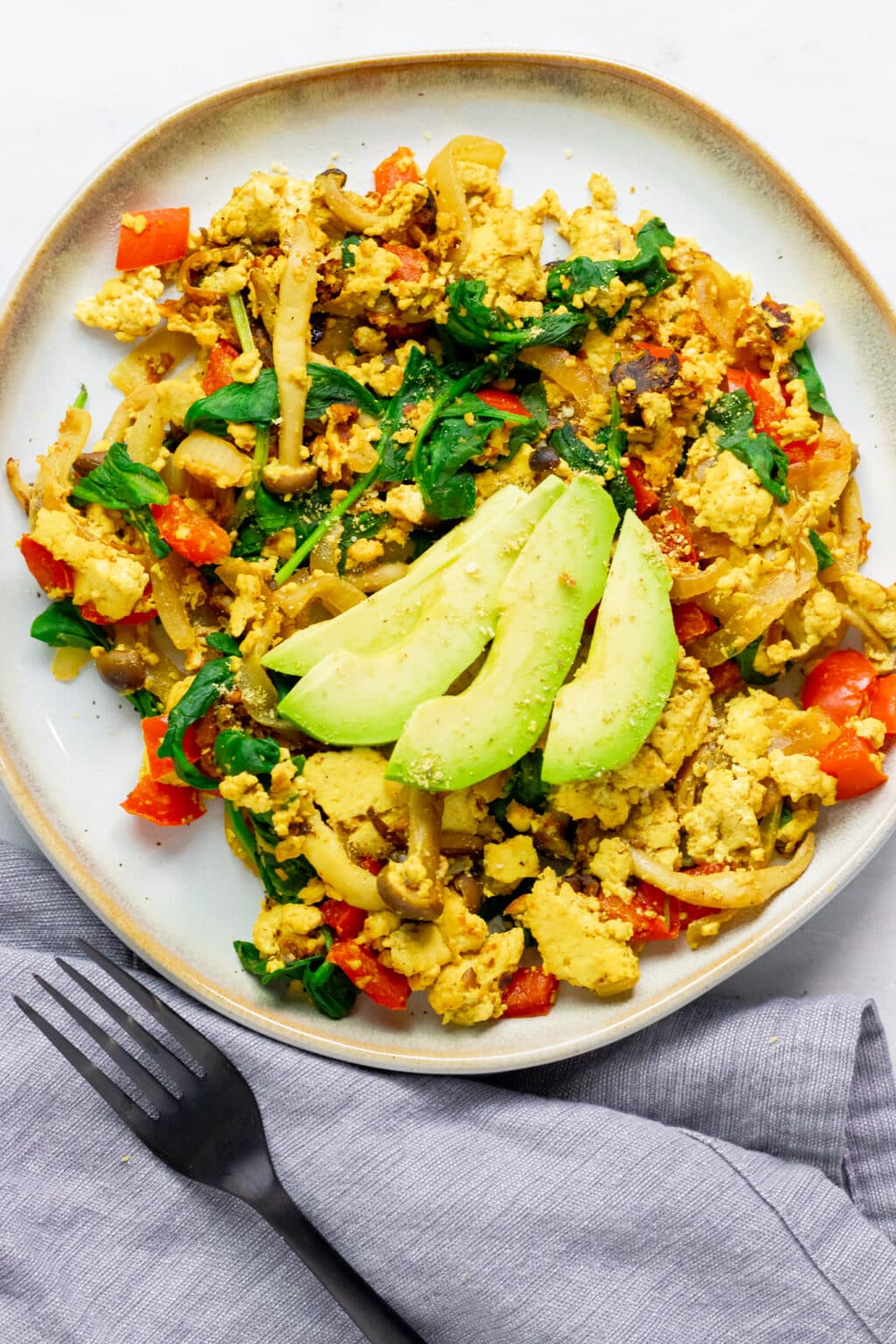 Easy Tofu Scramble with Veggies Vegan and Oilfree Recipes ZardyPlants