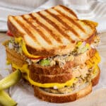 Stacked vegan tuna melts