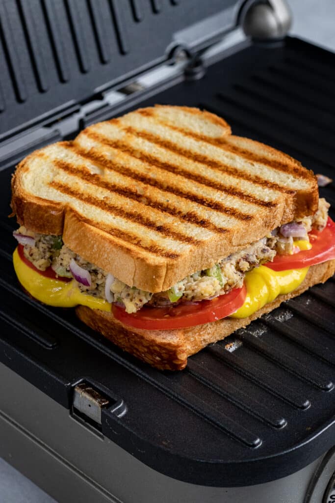 Grilling the sandwich