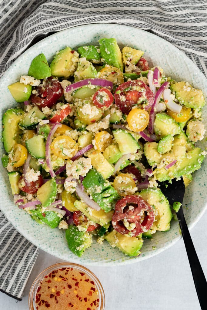 Avocado salad in a bowl