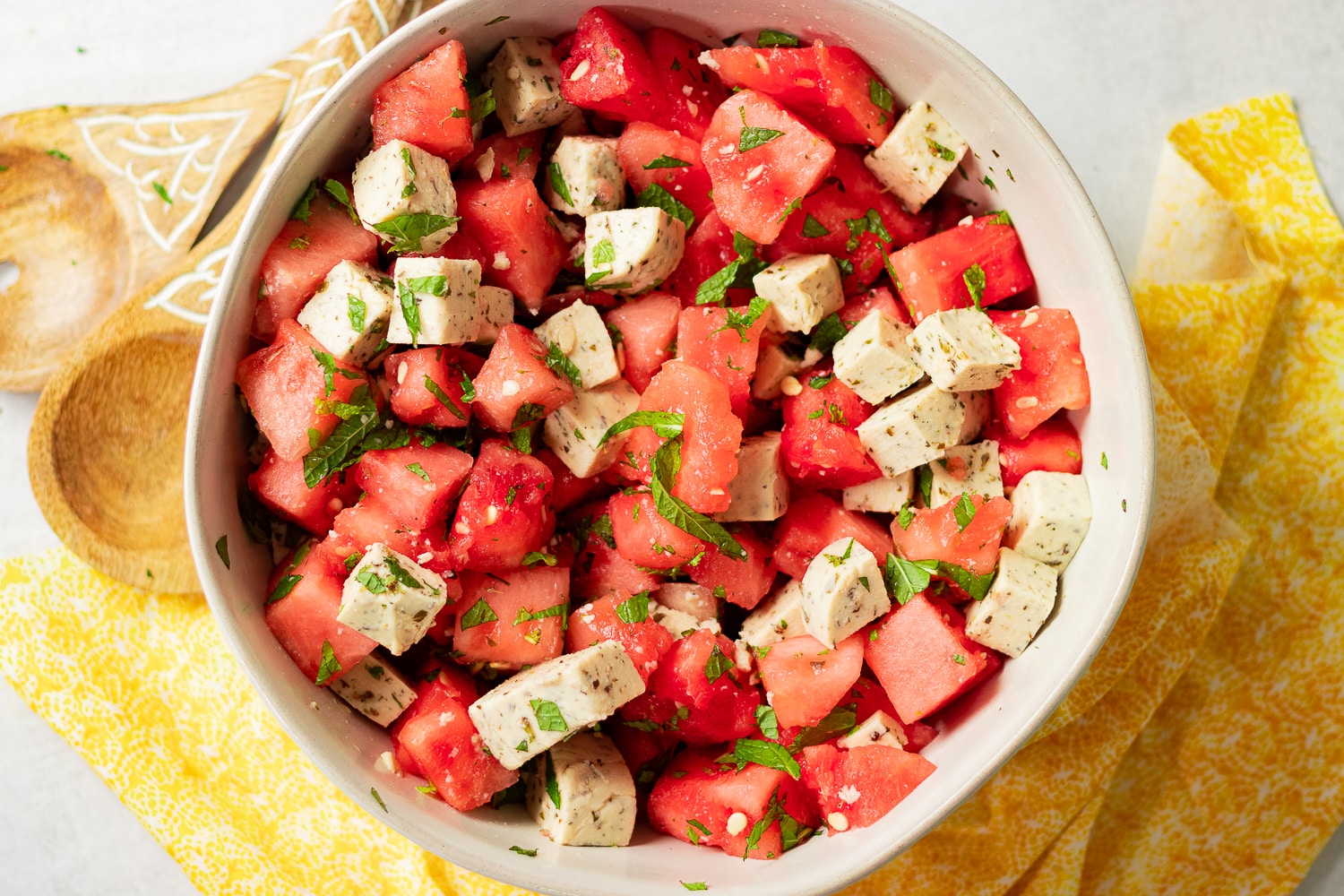 Vegan Watermelon Feta Salad - Salads - ZardyPlants