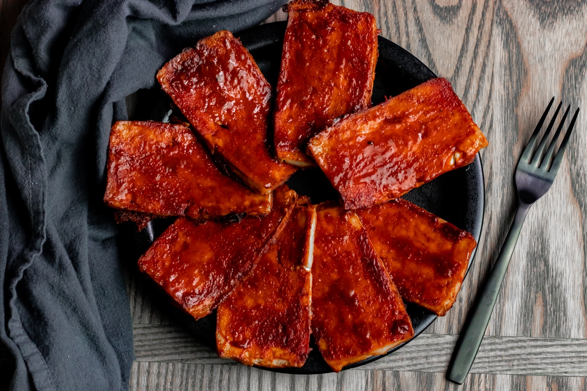 Baked BBQ Tofu - Vegan and Oil-free Recipes - ZardyPlants