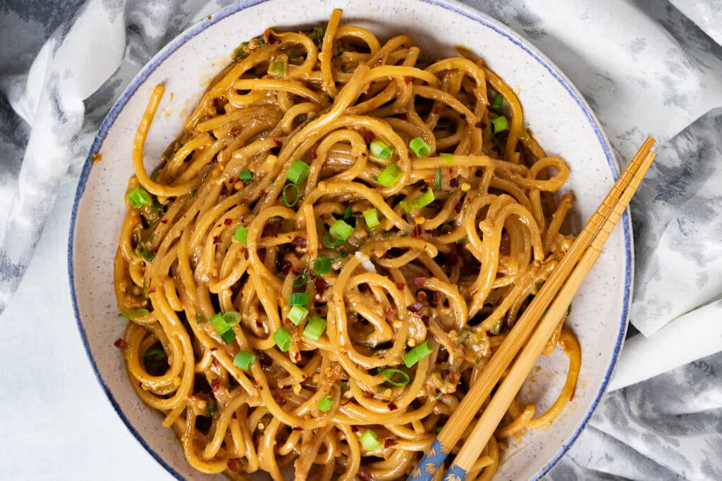 Vegan Garlic Noodles in a bowl