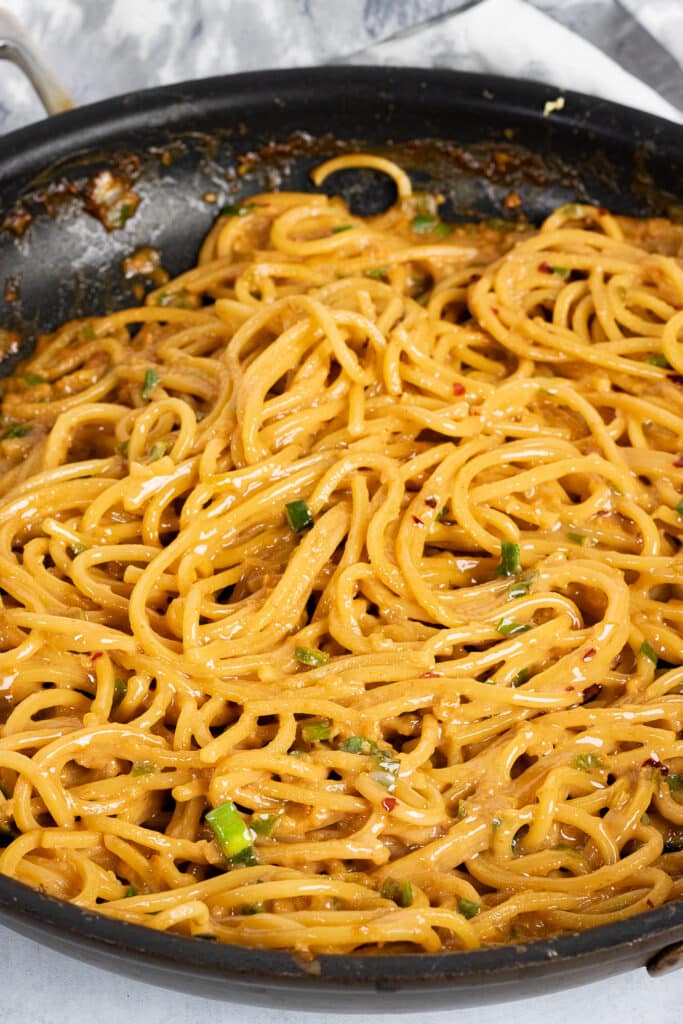 Garlic Noodles in a pan