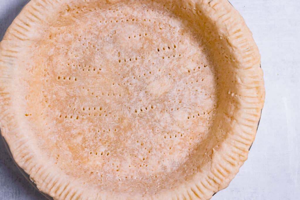 Oil Free Pie Crust in a pie dish