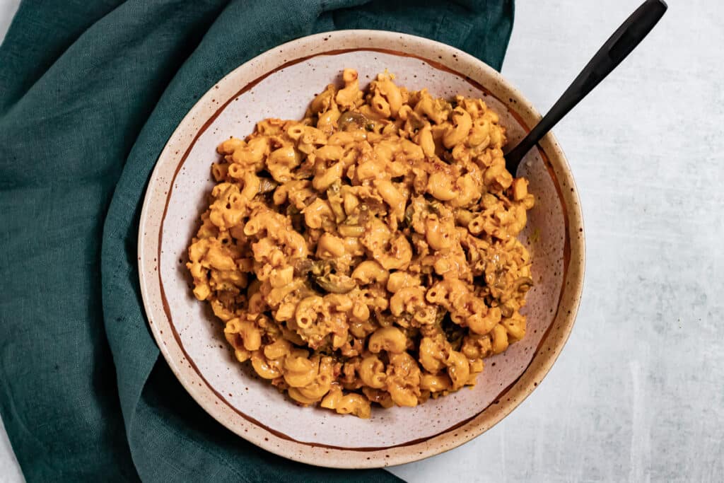Vegan Hamburger Helper in a Bowl