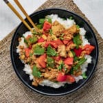 Vegan Kung Pao in a bowl