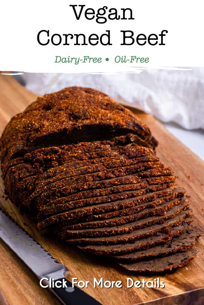 Pinterest image for the vegan corned beef