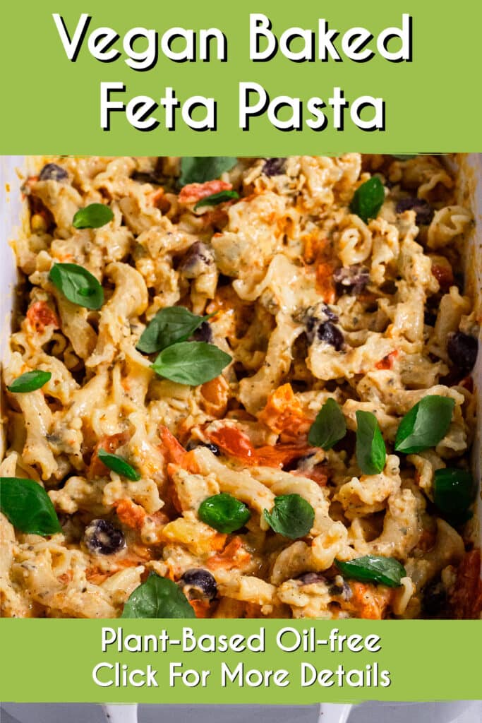 Pinterest image for the baked feta pasta