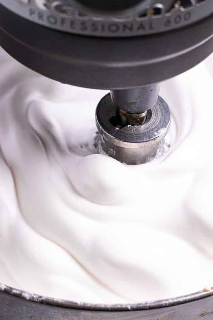 Whipped cream in a stand mixer