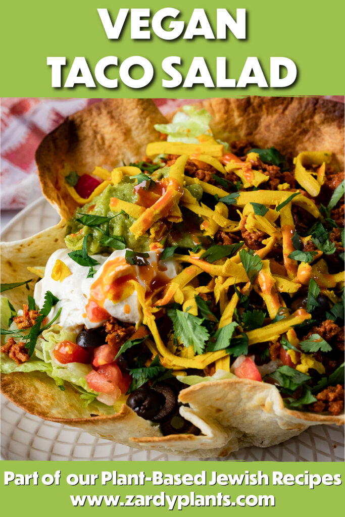 Pinterest image for the vegan taco salad