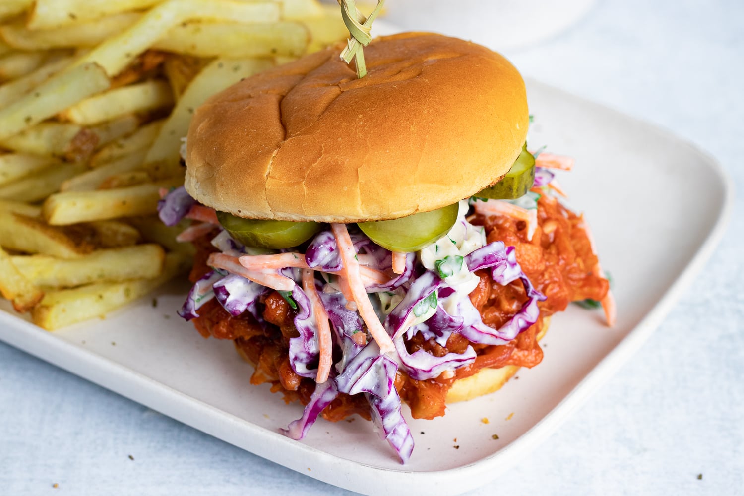 BBQ Jackfruit Sandwich with Vegan Coleslaw - ZardyPlants