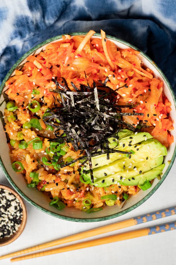 Pinterest image for the kimchi fried rice