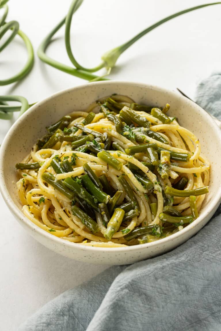 Garlic Scape Pasta (Vegan) ZardyPlants