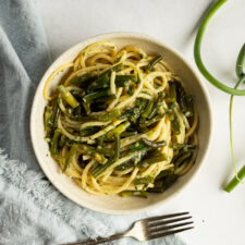 Garlic Scape Pasta (Vegan)