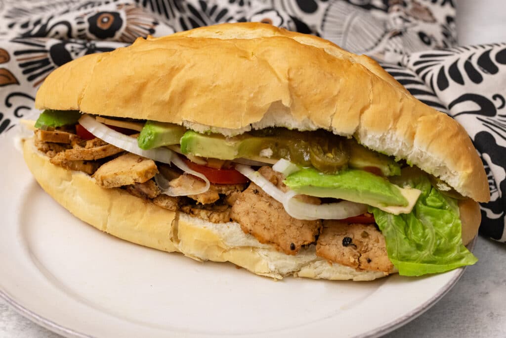 Vegan torta on a plate.