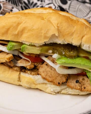 Vegan torta on a plate.
